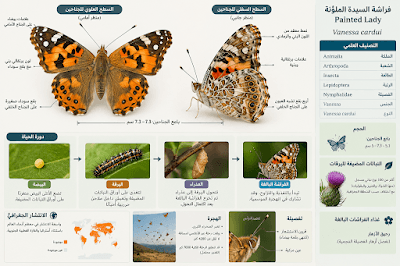 Painted Lady Vanessa cardui فراشة السيدة الملونة