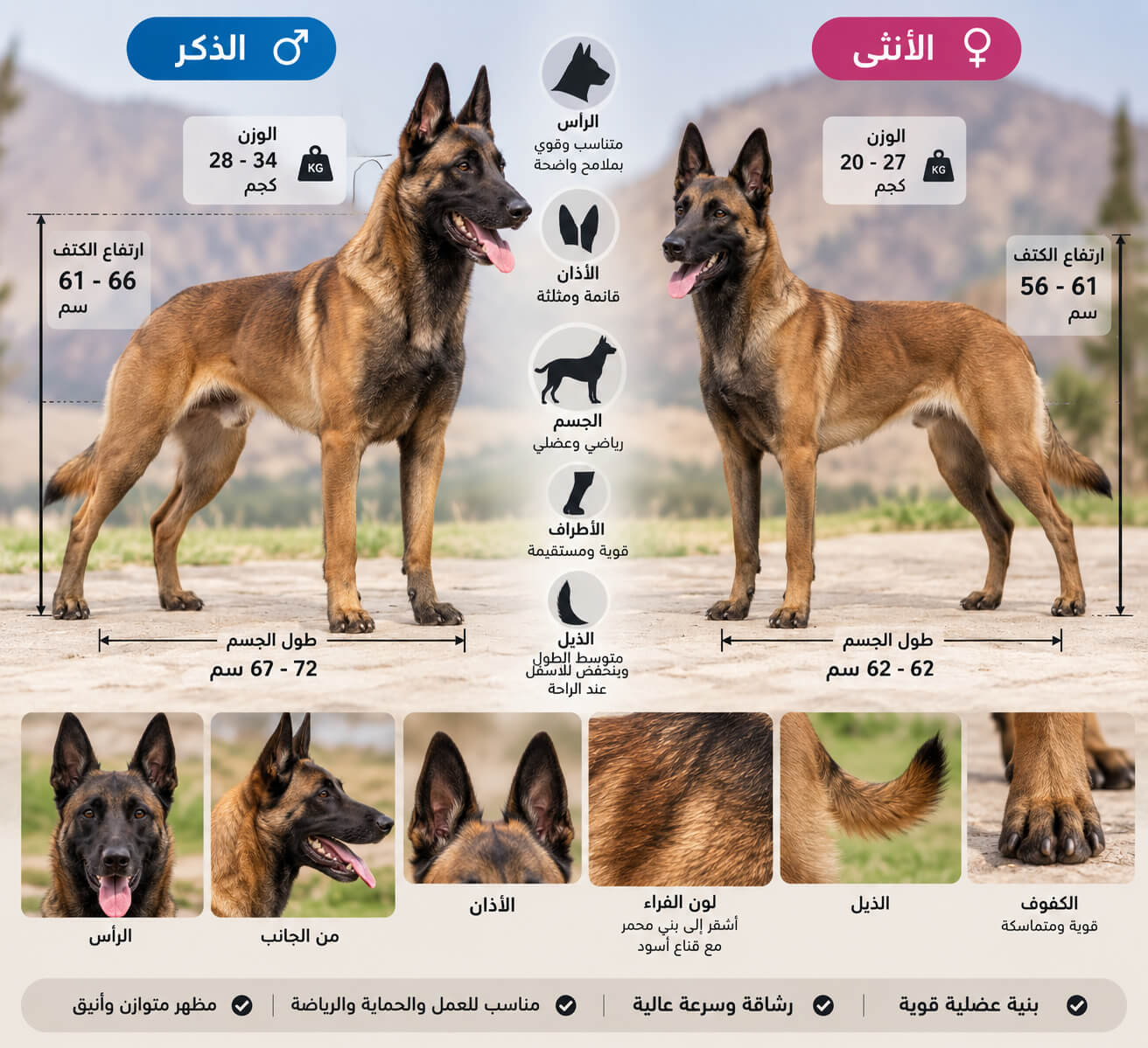 Belgian Malinois Male vs Female Size and Physical Characteristics