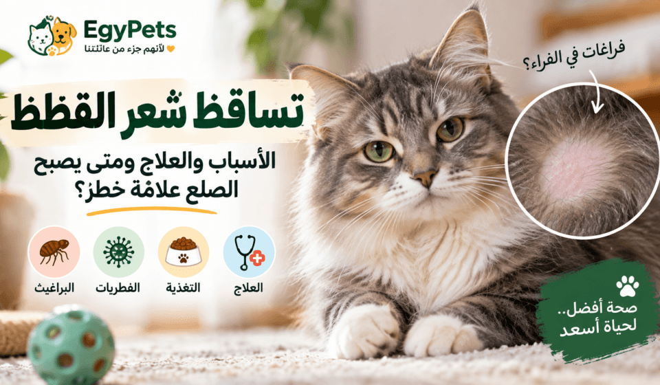 أسباب تساقط شعر القطط وطرق العلاج