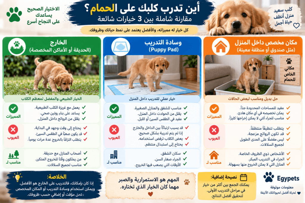 أماكن تدريب الكلاب على الحمام