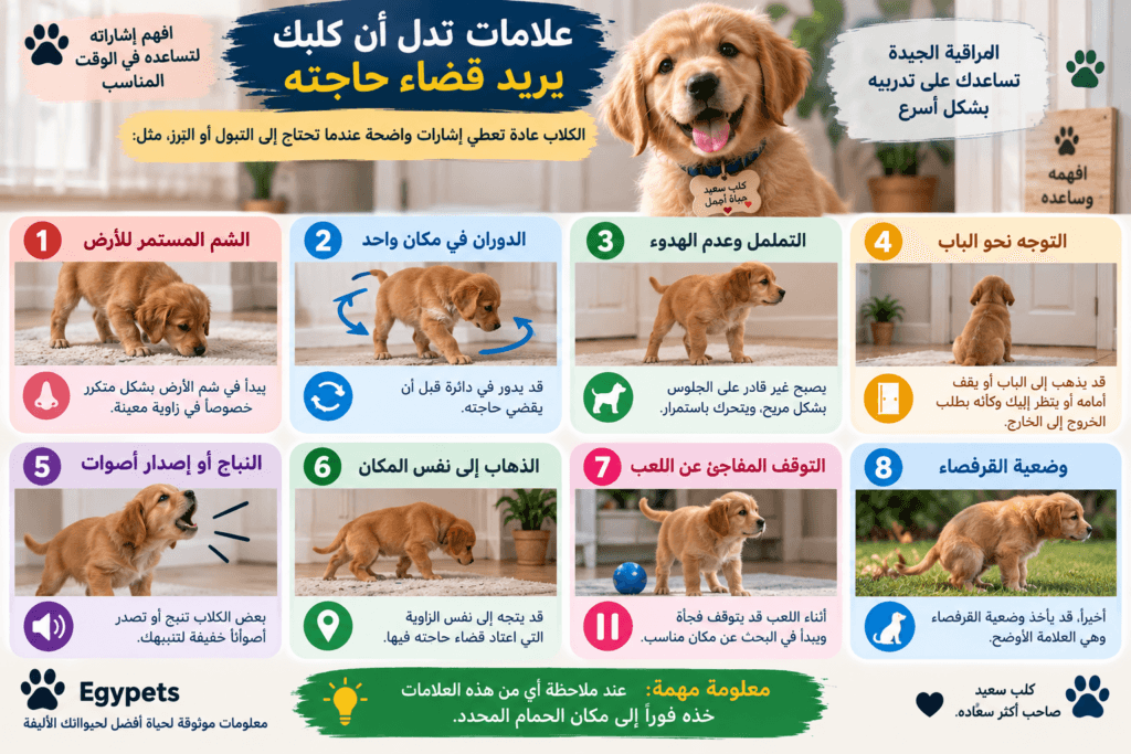 علامات تدل على ان كلبك يريد قضاء حاجته